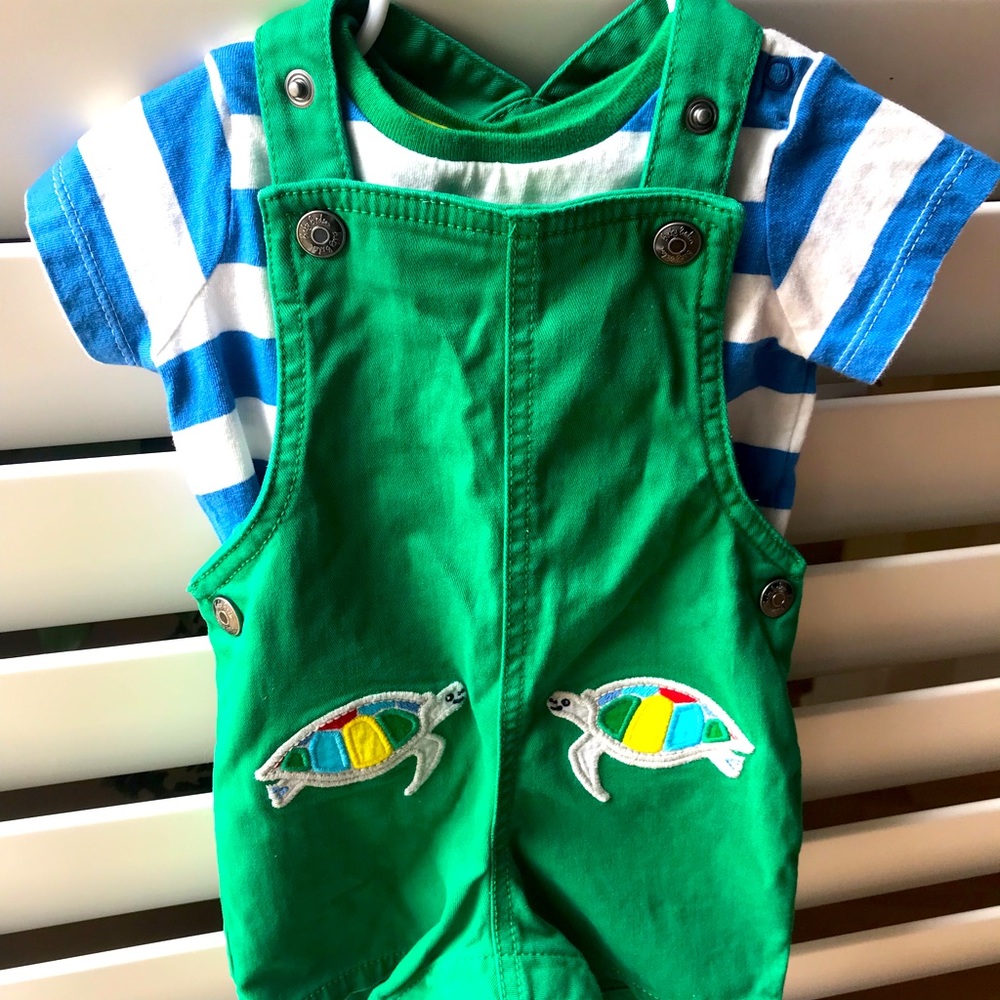 Baby Boden 3-6 mo boy short overall outfit